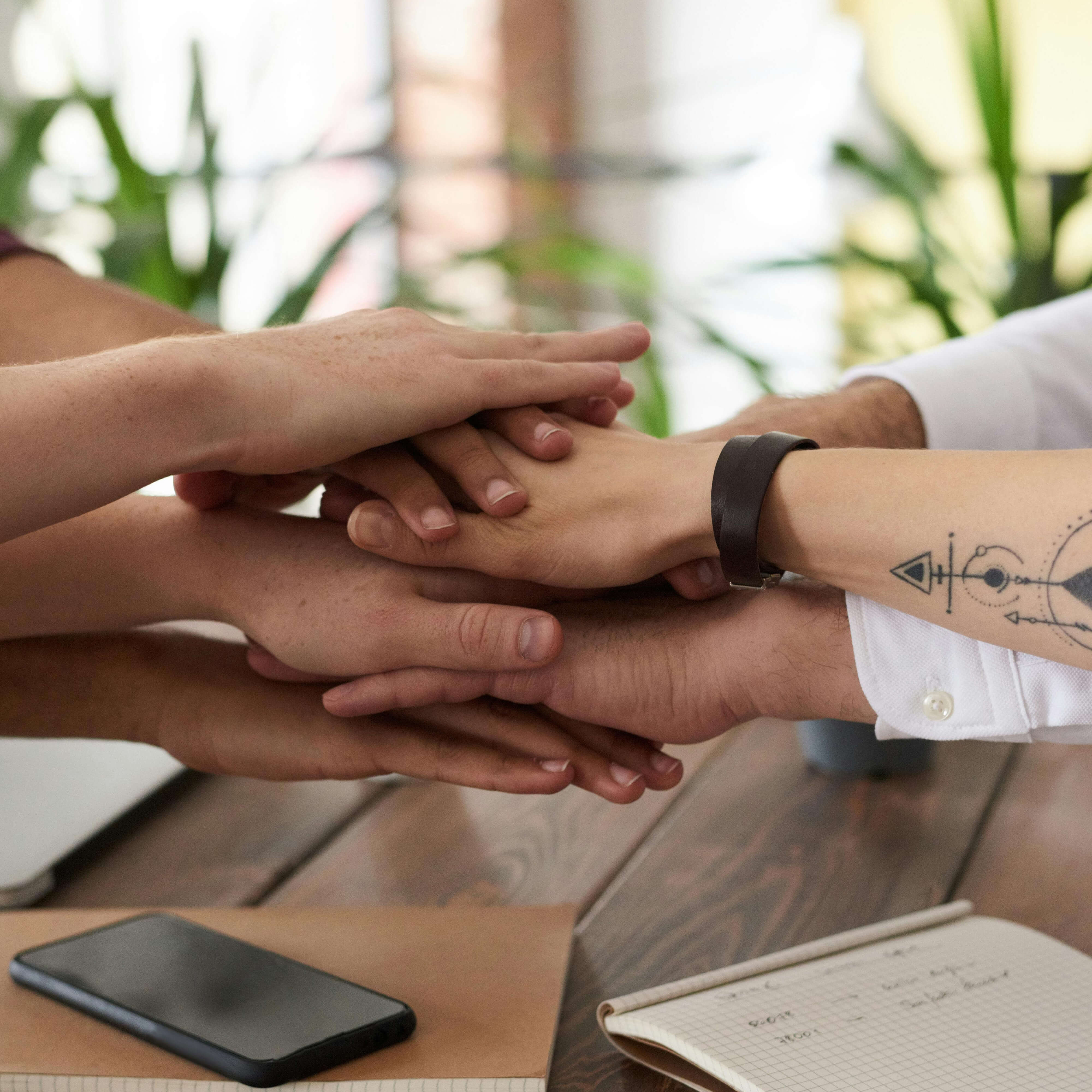 Employees all hands in